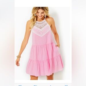 NWT size 6 Lilly Pulitzer Havana Pink Seersucker Stripe dress